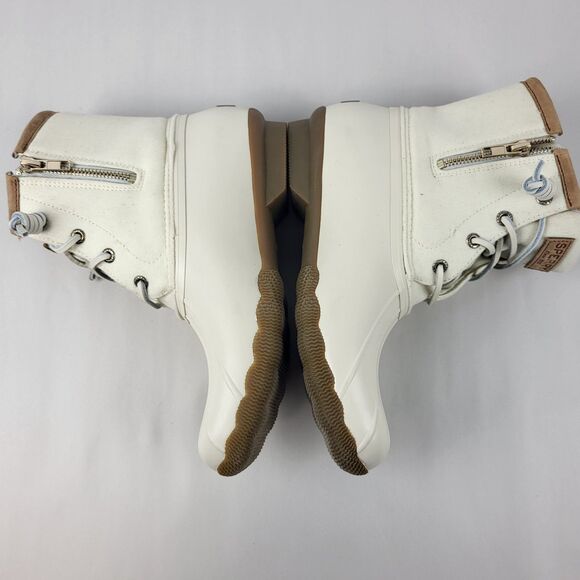 Sperry Top Sider Women's Saltwater Duck Boot Wool Ivory Snow Rain Boots Size 8 - Picture 12 of 14